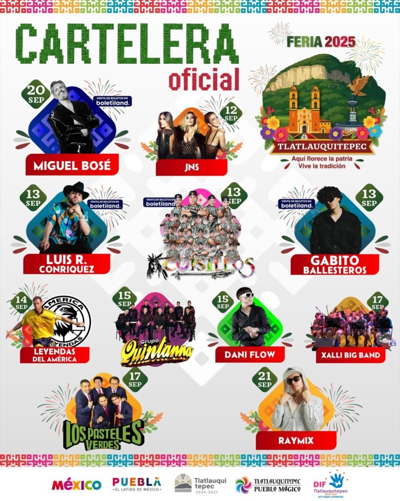 Cartelera Feria Tlatlauquitepec 2025-