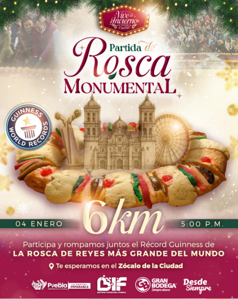 Puebla Capital va por un Récord Guinness con Rosca de Reyes Monumental. 3 image 9-